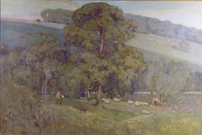 Chiaro di luna nei Cotswolds, 1903 da Alfred East